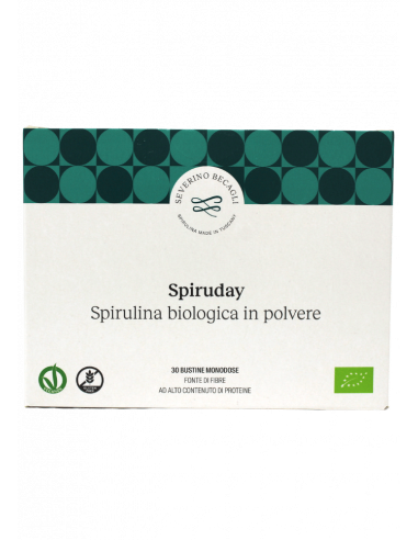 Spiruday 30 giorni spirulina biologica in polvere.
Brand Severino Becagli.