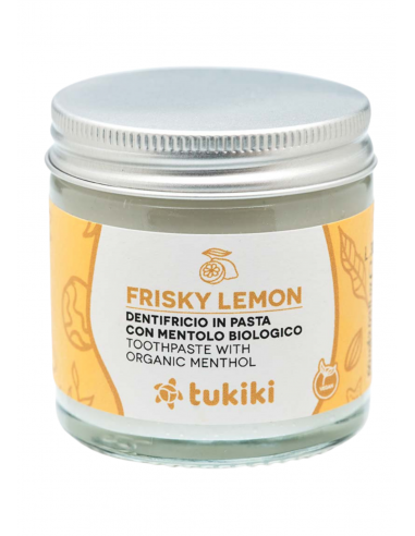 Dentifricio Frisky Lemon in Pasta Biologico.
Brand Tukiki.