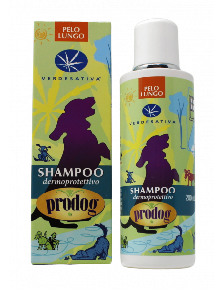 Shampoo per Cani Dermoprotettivo Pelo Lungo Prodog.
Brand Verdesativa.